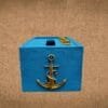 Side View of Antique Radio Tissue and Pen Holder-Blue