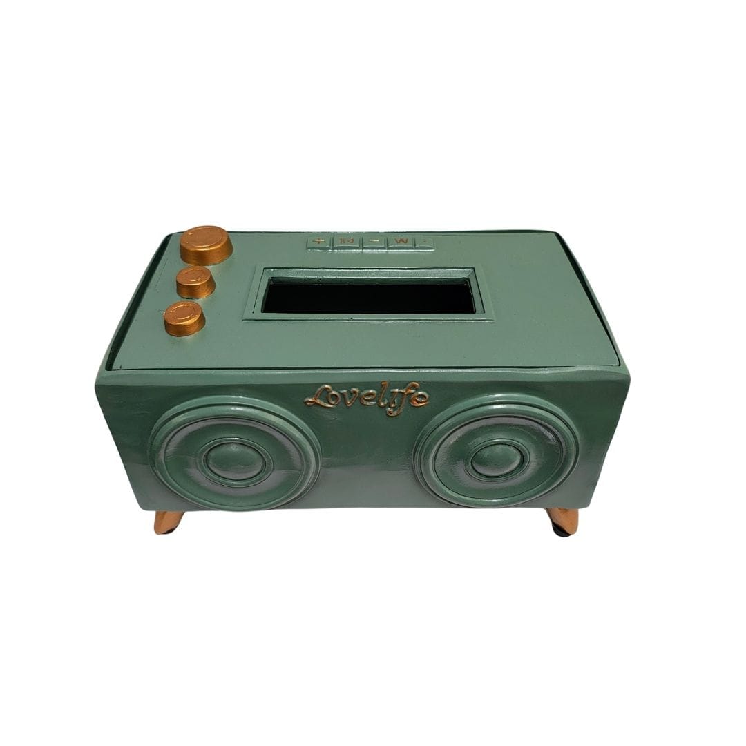 Antique Speaker Tissue Holder-Green
