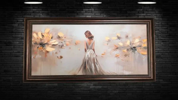 Beautiful Girl Wall Art in Hand Painting Style