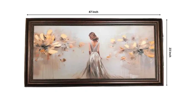 Girl's Back Hand Painting Style Wall Art