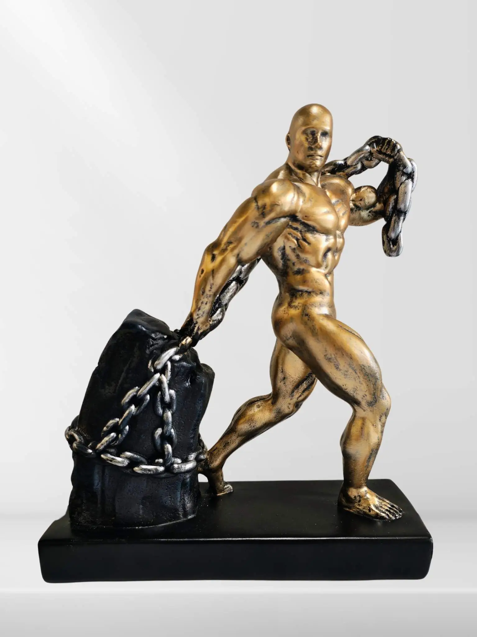 Muscle Man Pulling Rock