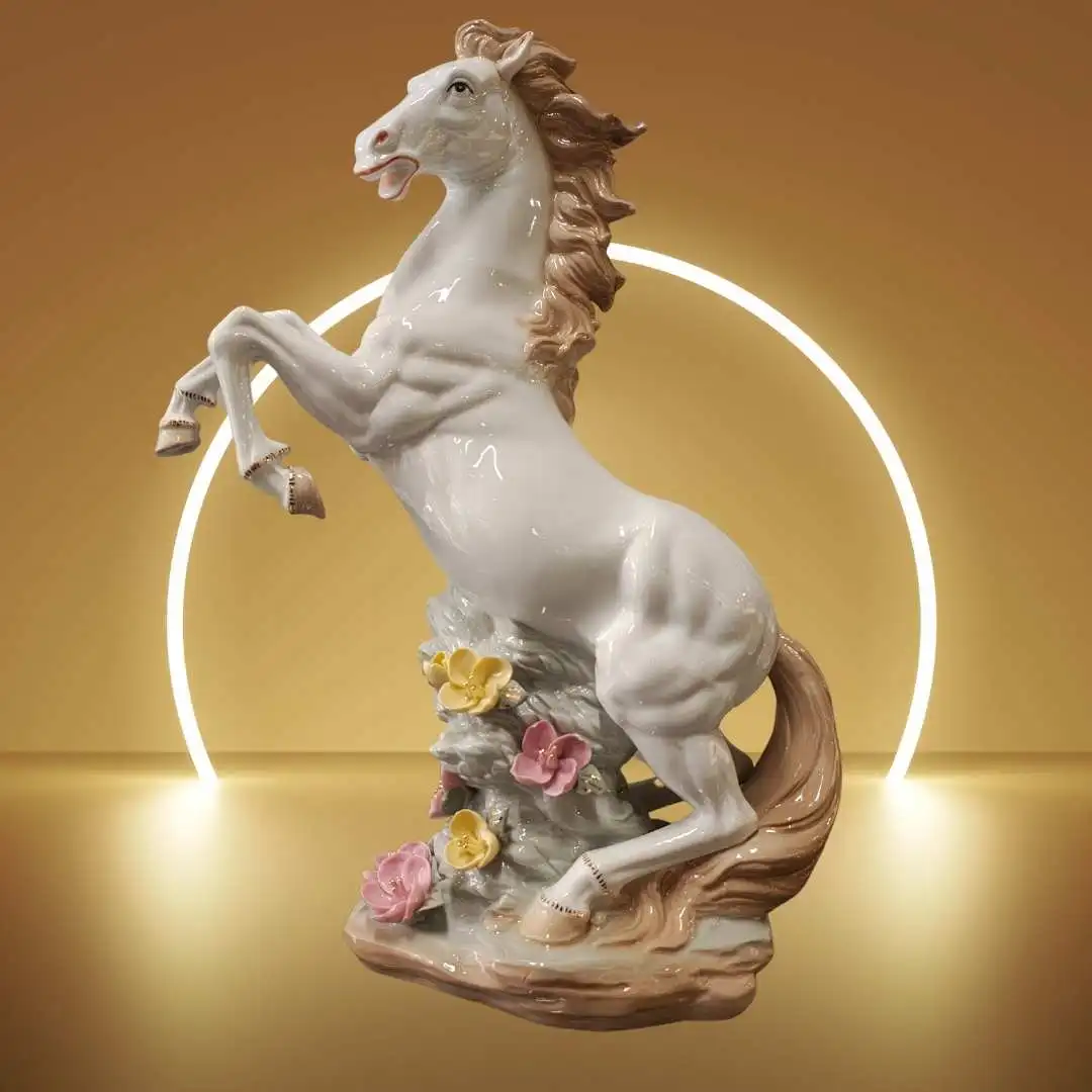 Shiny White Horse Showpiece
