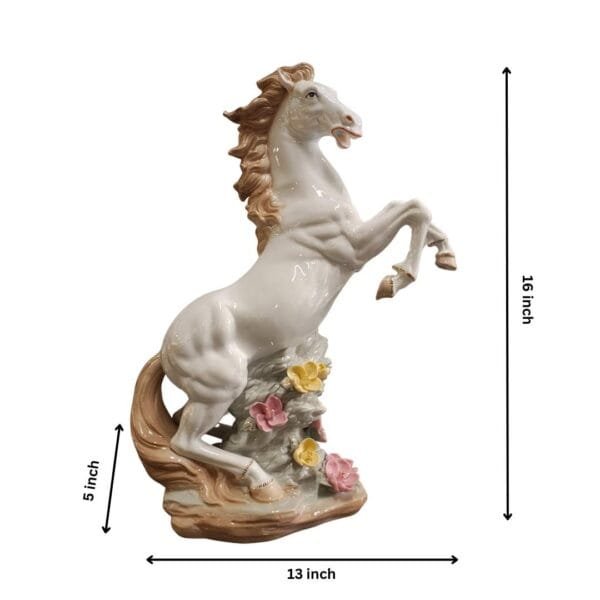Shiny White Horse Size