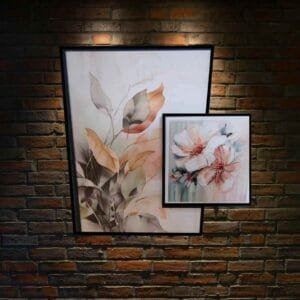 Two in One Frame -Leaves and Flowers Painting
