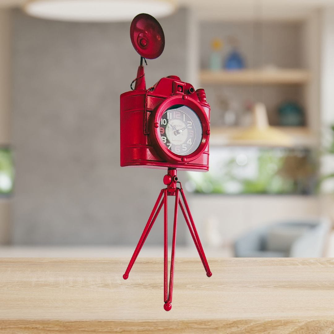 Antique Camera Clock on Tripod Artifact