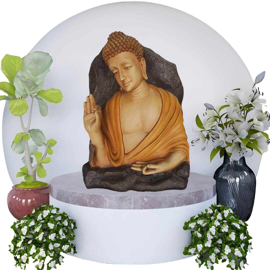Buddha Stone Statue Orange