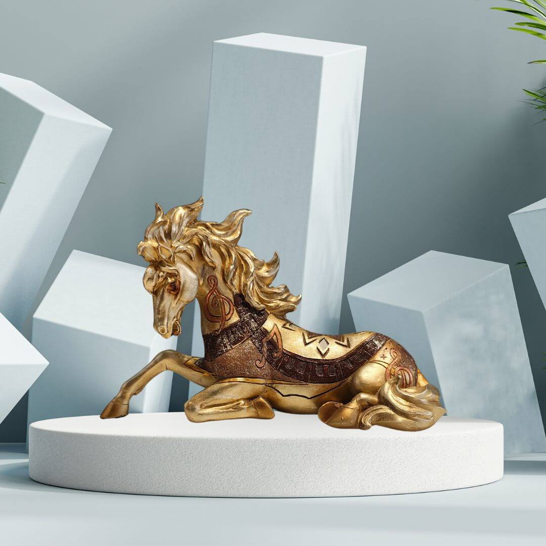 Golden Horse Sitting Artifact