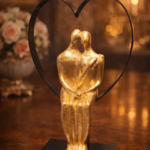 Golden Embrace Couple Showpiece