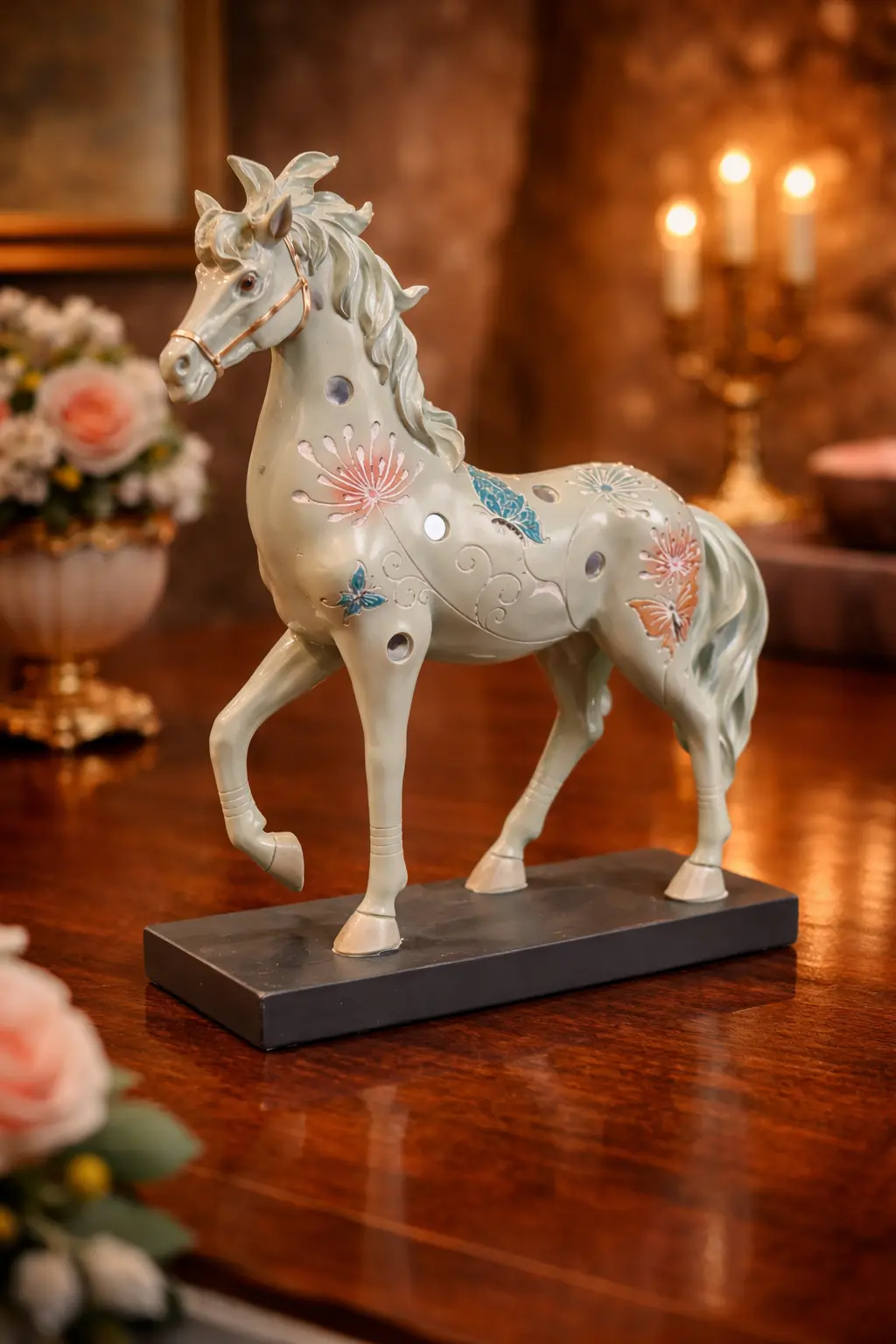 Elegant Floral Horse