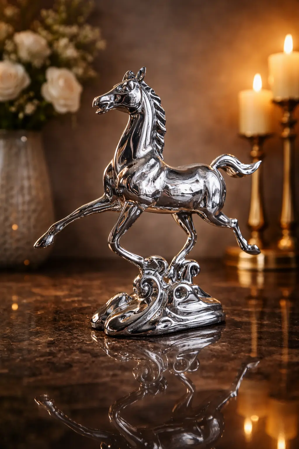 Electroplated Horse Figurine