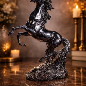 Glossy Black Rearing Horse